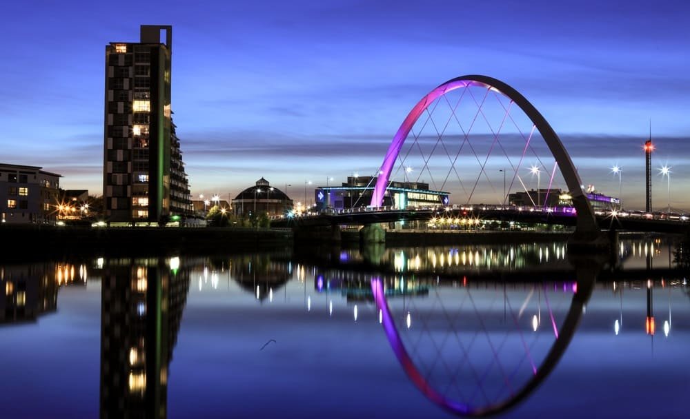 Glasgow at Night towards the Squinty Bridge