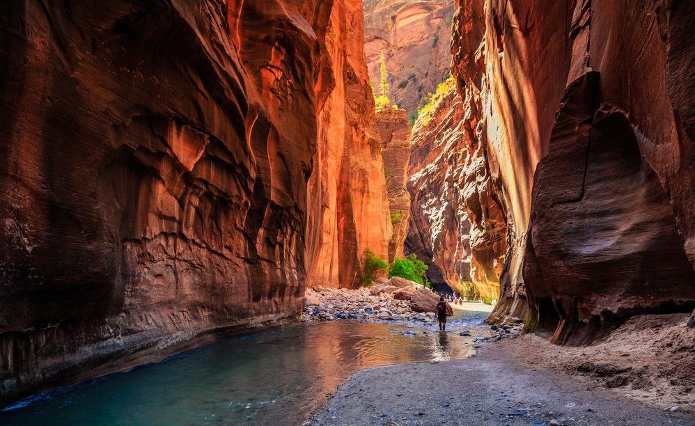 The Majestic Narrows in Zion National Park in Utah